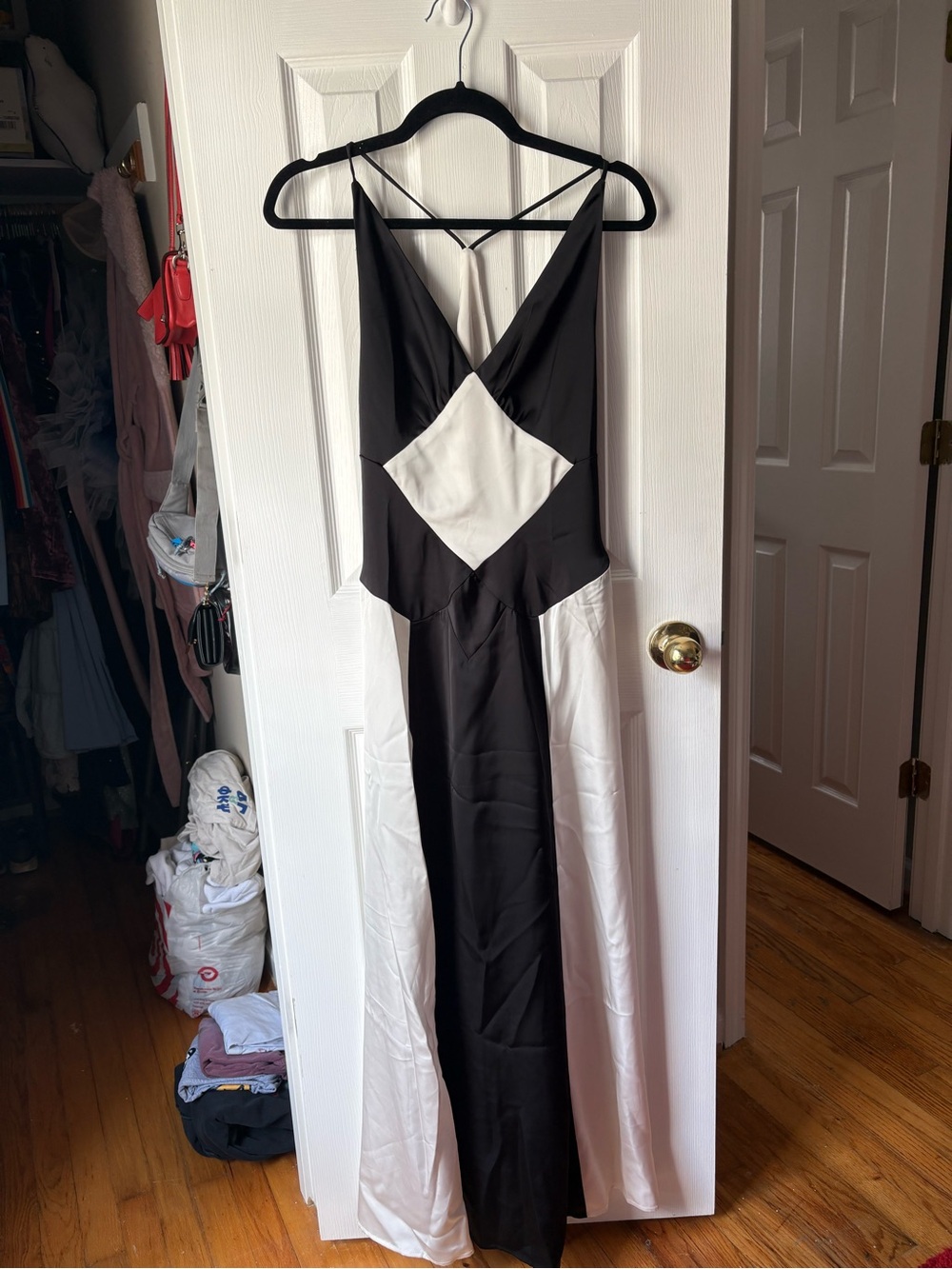 Commense Black & White Geometric Maxi Dress